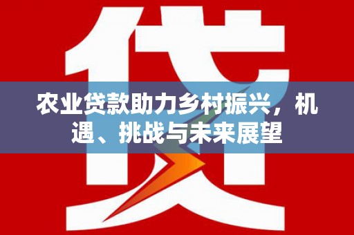 赤壁农业贷款助力乡村振兴，机遇、挑战与未来展望