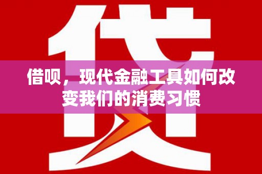 赤壁借呗，现代金融工具如何改变我们的消费习惯