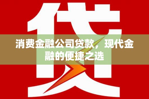 赤壁消费金融公司贷款，现代金融的便捷之选