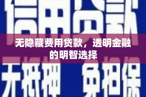 赤壁无隐藏费用贷款，透明金融的明智选择