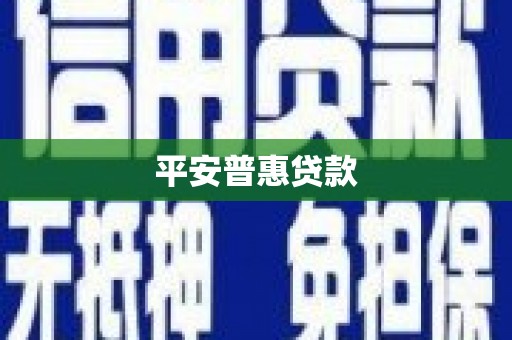 赤壁平安普惠贷款